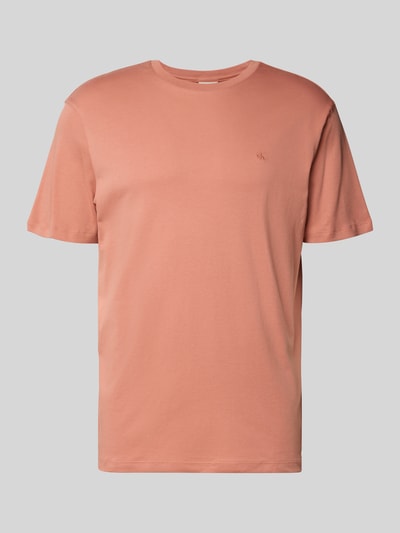 CK Calvin Klein T-Shirt mit Logo-Stitching Modell 'SUPIMA' Lachs 2
