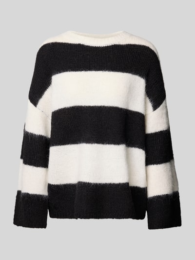 Noisy May Sweter z dzianiny o kroju oversized z prążkowanymi wykończeniami model ‘SUTTON’ Czarny 2