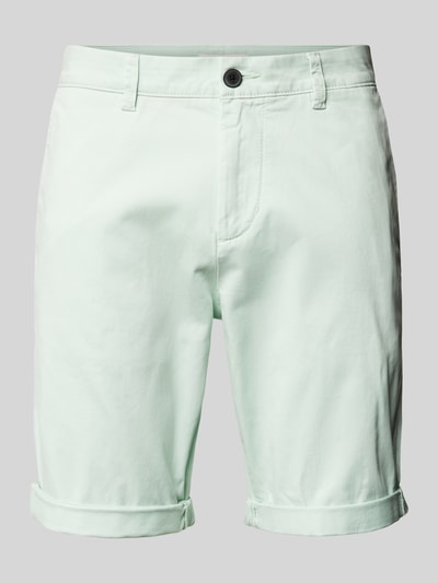 Tom Tailor Denim Slim Fit Chino-Shorts in unifarbenem Design Hellgruen 2