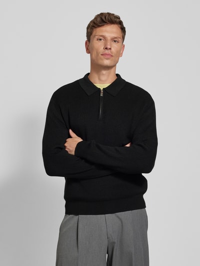 ARMANI EXCHANGE Gebreide pullover met platte kraag Zwart - 4