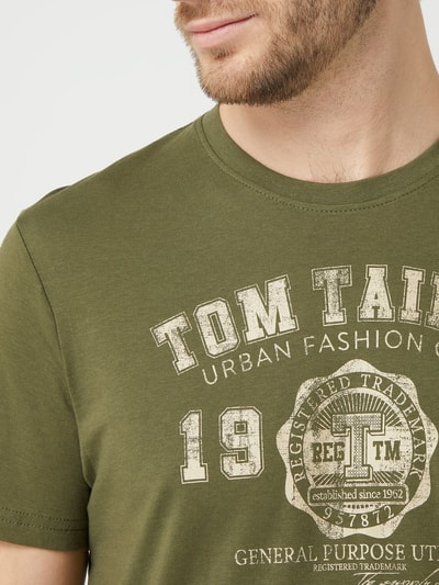 Tom Tailor T-shirt met logoprint  Olijfgroen - 3