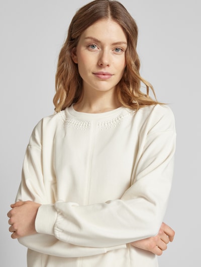 LIU JO SPORT Sweatshirt mit gerippten Abschlüssen Offwhite 3