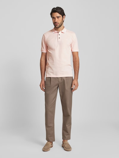 BOSS Poloshirt mit Label-Print Modell 'Parlay' Rosa 1