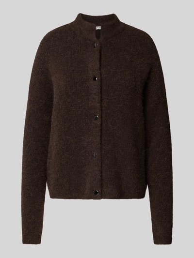 Gestuz Cardigan met turtleneck, model 'Alpha' Donkerbruin gemêleerd - 2