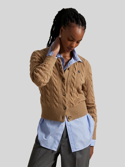 Polo Ralph Lauren Regular Fit Strickjacke aus Wolle mit Kaschmir-Anteil Camel 4