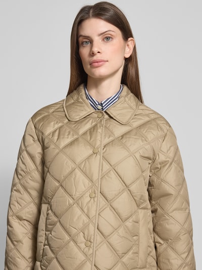 Gant Regular fit gewatteerd jack met platte kraag, model 'Quilted' Beige - 3