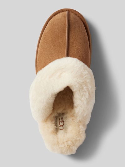 UGG Lederslides mit Label-Stitching Modell 'DISQUETTE' Camel 3