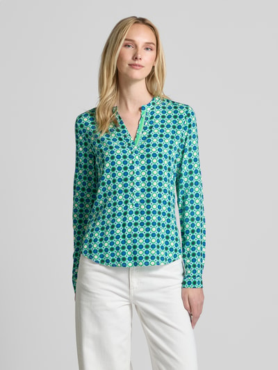 Emily Van den Bergh Slim Fit Bluse mit Stehkragen Gruen 4