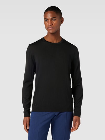 MAERZ Muenchen Pullover mit regulärem Schnitt und einfarbigem Design Black 4