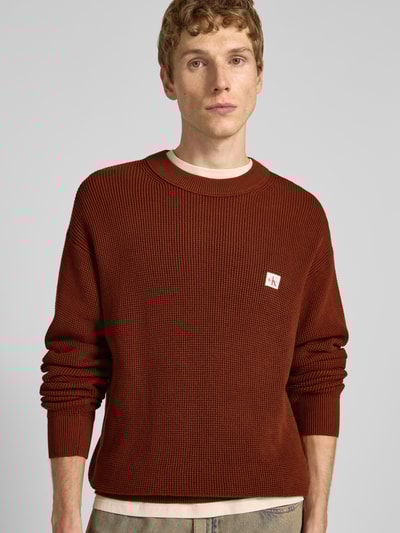Calvin Klein Jeans Strickpullover mit Label-Patch Rostrot 3
