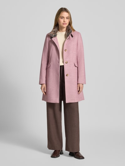 Christian Berg Woman Selection Regular fit lange jas met wol Lichtroze gemêleerd - 1