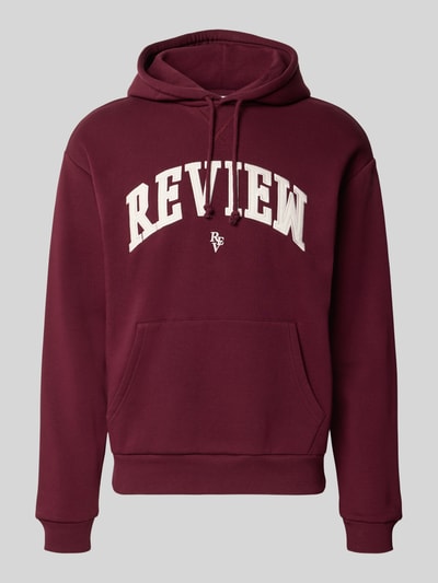 REVIEW Relaxed Fit Hoodie aus Baumwoll-Mix mit Logo-Stickerei Bordeaux 1