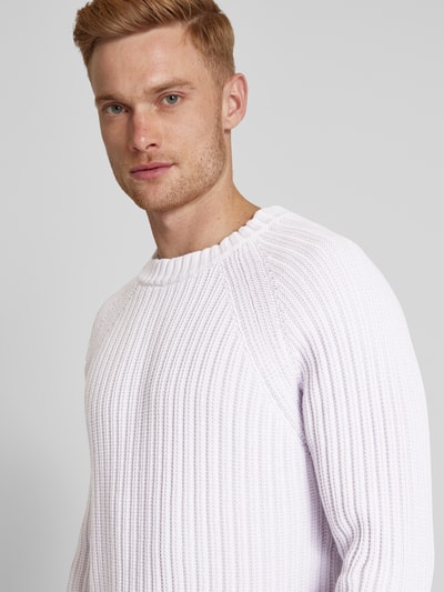 HUGO Gebreide pullover met ronde hals, model 'Sribben' Lila - 3