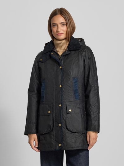 Barbour Regular fit gewaxt jack met klepzakken, model 'BOWER WAX' Marineblauw - 4