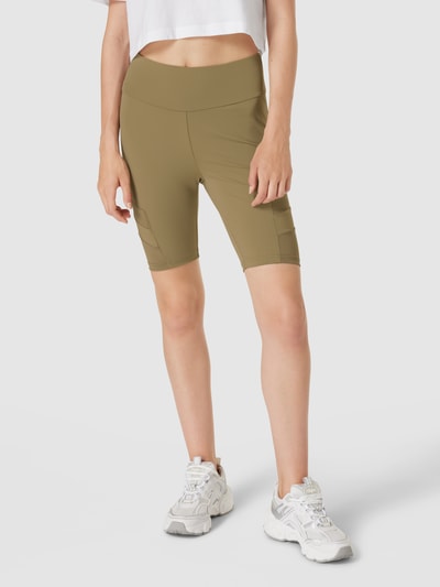 URBAN CLASSICS Spodnie kolarki z półprzezroczystymi wstawkami model ‘Ladies’ Khaki 4
