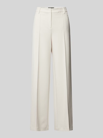 Marc Cain Wide leg pantalon met vaste persplooien Ecru - 2