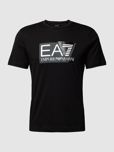 EA7 Emporio Armani T-shirt met labelprint Zwart - 2