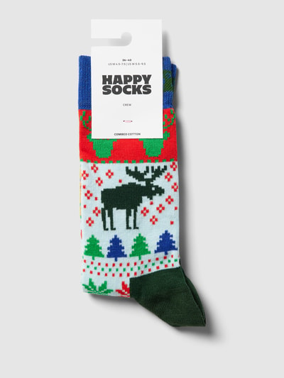 Happy Socks Socken mit Allover-Muster Modell 'Fair Isle' Gruen 3