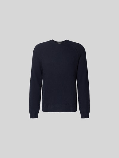 Produktfoto, Regular Fit Pullover in Strick-Optik von Closed in Dunkelblau, Reine Baumwolle, Rundhalsausschnitt, Elastische Abschlüsse, Rückenlänge 64 cm bei Größe M