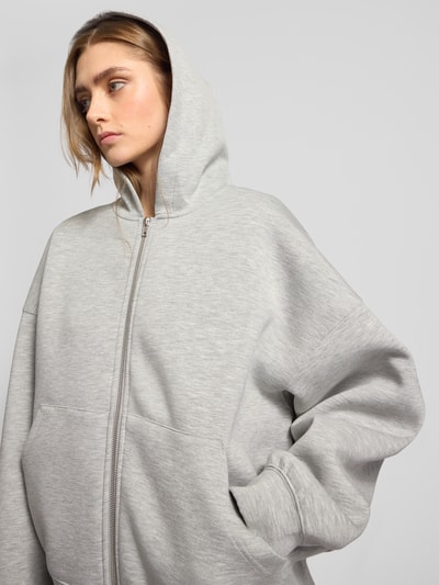 WEEKDAY Oversized Sweatjacke mit seitlichen Eingrifftaschen Hellgrau Melange 3