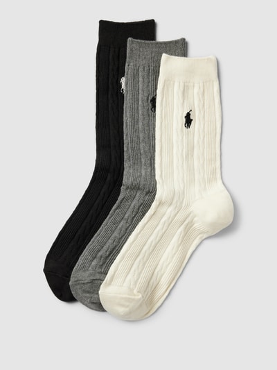 Polo Ralph Lauren Socken mit Label-Stitching im 3er-Pack Mittelgrau Melange 1