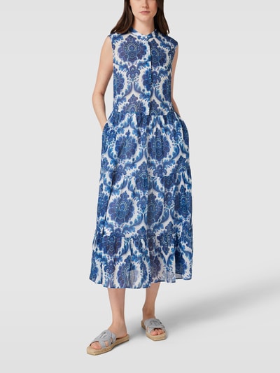 0039 Italy Midikleid mit Stufen-Look Modell 'Mila Long' Blau 1