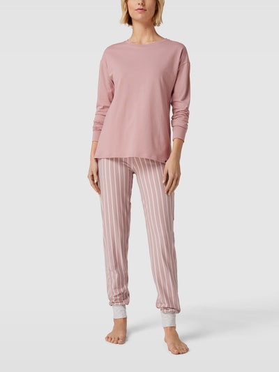 Skiny Shirt met lange mouwen en labelpatch, model 'Every Night' Rosé - 1