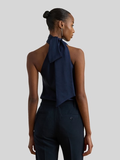Lauren Ralph Lauren Top o kroju shaped fit ze sznurowanym detalem Ciemnoniebieski 5