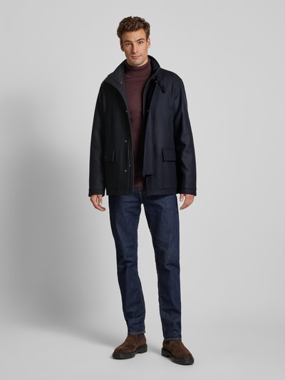 Emporio Armani Wolljacke mit Stehkragen Marine 1