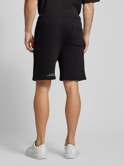 HUGO Regular fit sweatshorts met labelprint, model 'Diflowos' Zwart - 5