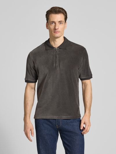 Tiger of Sweden Regular Fit Poloshirt mit Reißverschluss Modell 'Francis' Oliv 4