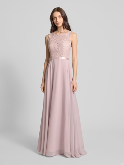 Luxuar Abendkleid mit Strasssteinbesatz Rose 4