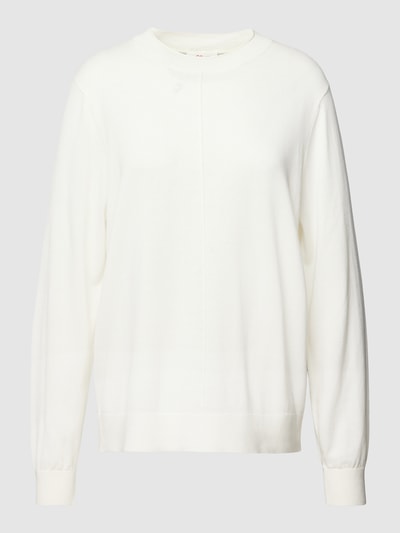 s.Oliver RED LABEL Sweatshirt met geribde ronde hals, model 'Steh' Offwhite - 2