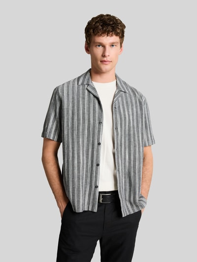 Tom Tailor Denim Relaxed Fit Freizeithemd aus Baumwoll-Leinen-Mix Hellgrau 4