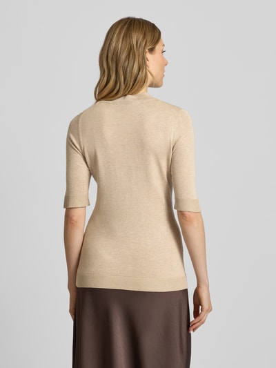 comma Gebreide pullover van viscosemix met 1/2-mouwen Zand - 5