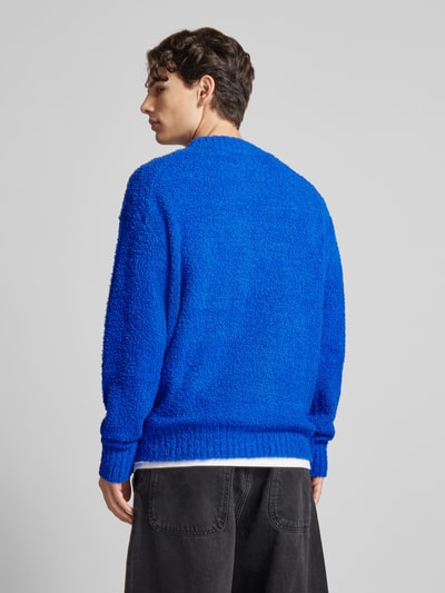 Hugo Blue Strickpullover mit Label-Stitching Modell 'Sanou' Blau 5