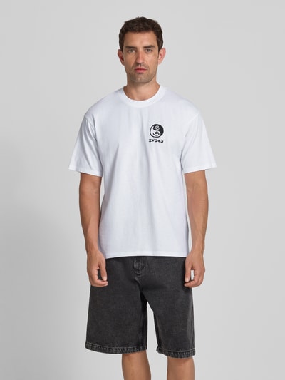 Edwin T-shirt met motiefprint, model 'HIGH BEAR' Wit - 4
