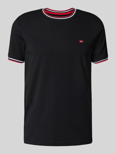 Christian Berg Men T-shirt met ribboorden Zwart - 2