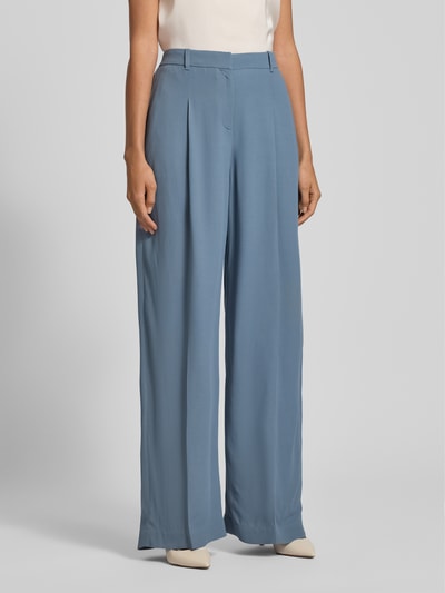 BOSS Wide Leg Anzughose aus reiner Viskose Modell 'TIANA4' Rauchblau 4