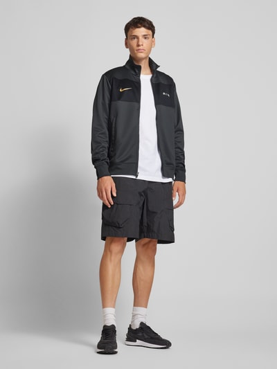 Nike Sweatjacke mit Label-Print Dunkelgrau 1