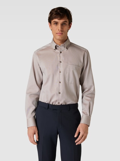 Eterna Koszula biznesowa o kroju comfort fit z kołnierzykiem typu button down Piaskowy 4