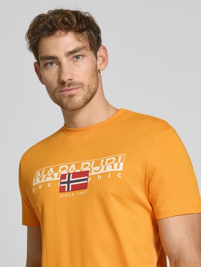Napapijri T-Shirt mit Label-Print Modell 'AYLMER' GELB 3