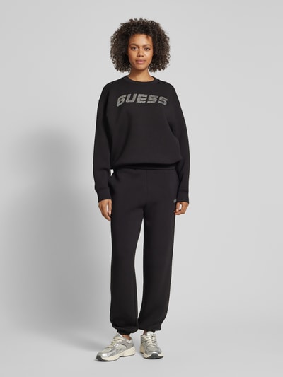 Guess Activewear Sweatshirt met strass-steentjes, model 'CECILIA' Zwart - 1