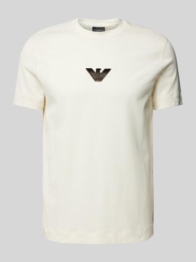 Emporio Armani T-shirt z wyhaftowanym logo Złamany biały 2