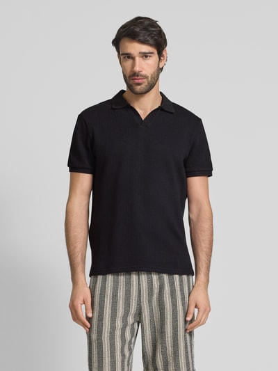 MCNEAL Regular Fit Poloshirt mit V-Ausschnitt Black 4