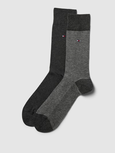 Tommy Hilfiger Socken mit Label-Details im 2er-Pack Modell 'Birdeye' Anthrazit 1