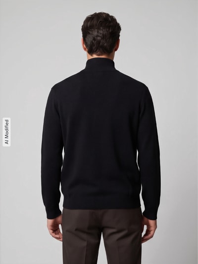 Selected Strickjacke mit Zweiwege Reißverschluss Black 5