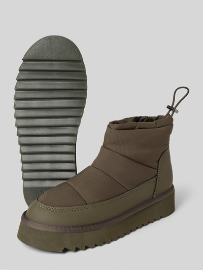Tamaris Boots mit Kunstwebfell Innenfutter Oliv 4