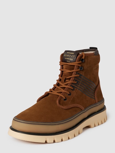 Gant Veterboots van echt leer met labelpatch, model 'Nebrada' Beige - 2