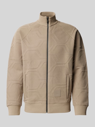 BOSS Green Sweatjacke mit Stehkragen Beige 2